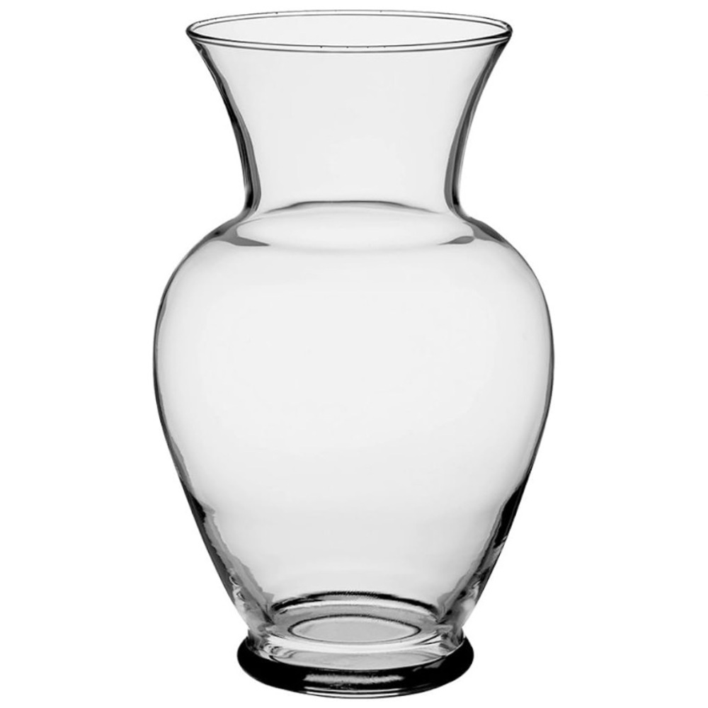Clear Glass Flower Vase Modern Tapered Floral Centerpiece 10.5 Inch